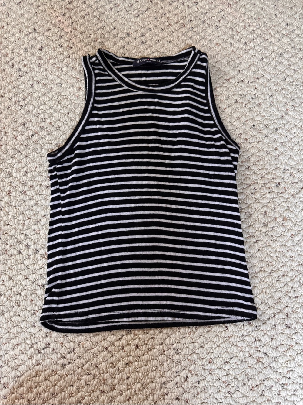 Brandy Melville Striped Tank Top - Black & White 0037